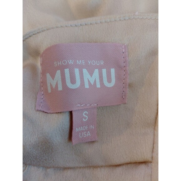 Show Me Your Mumu Midi/Maxi Gold Halter Dress With High Split Size S - Picture 8 of 8